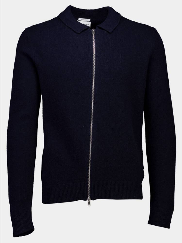 Lambswool L/S cardigan w zip