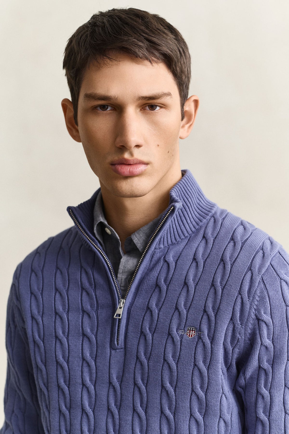 Cable Knit Half-Zip Sweater