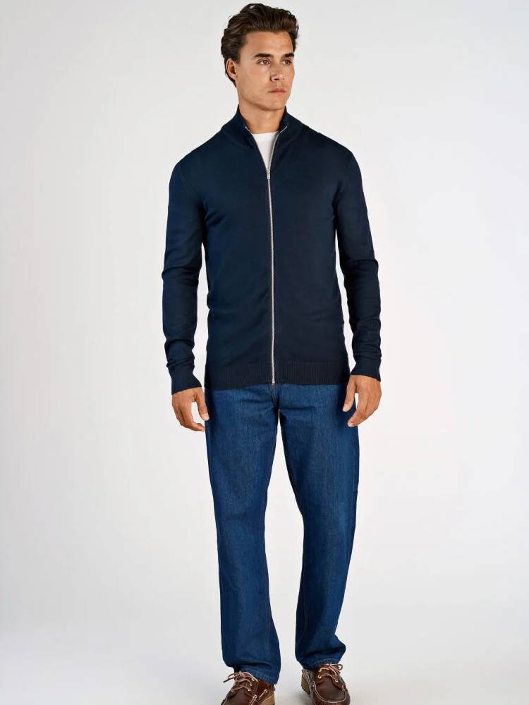 Ecovero L/S zip cardigan