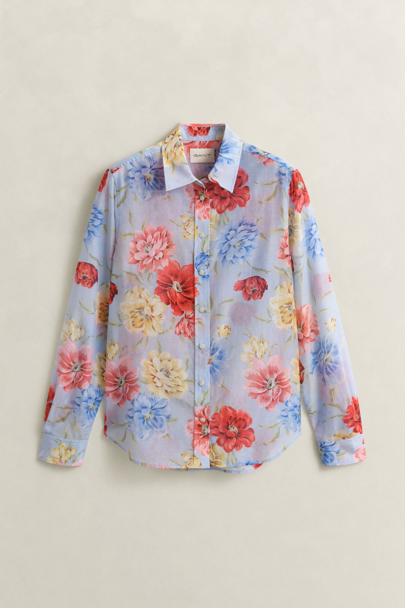Reg Floral Print Ctn Silk Ls Shirt