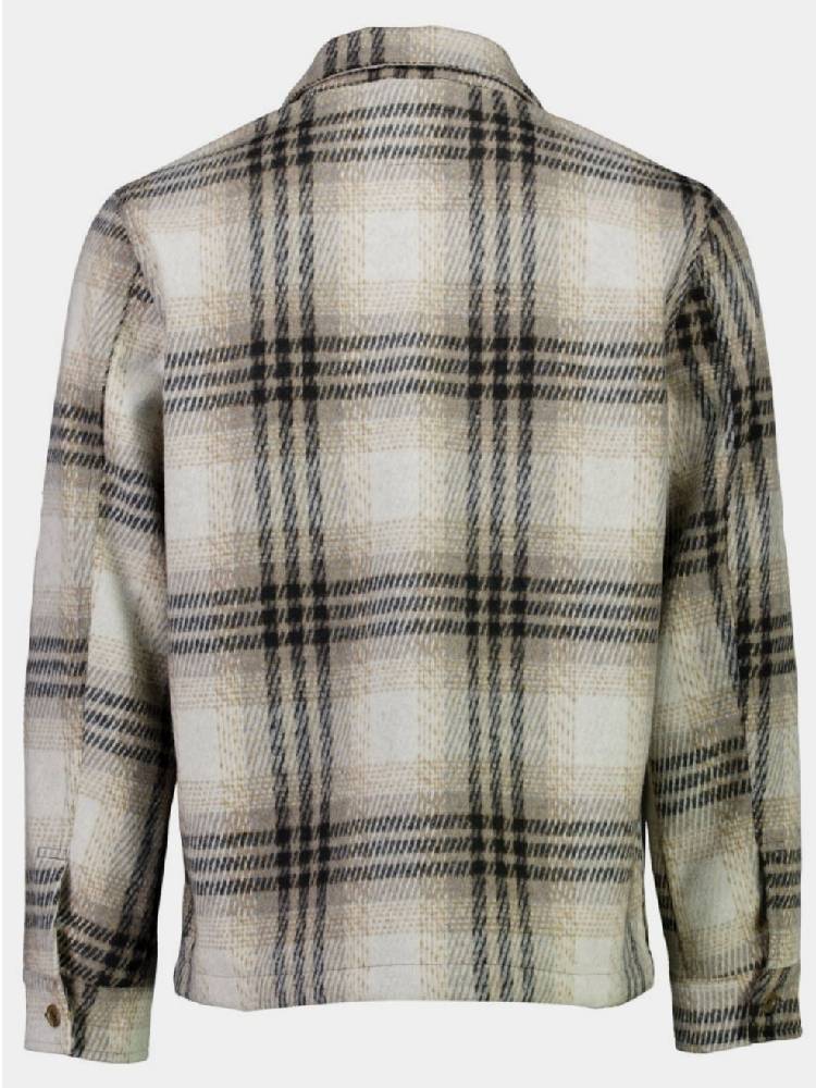Wool touch check overshirt