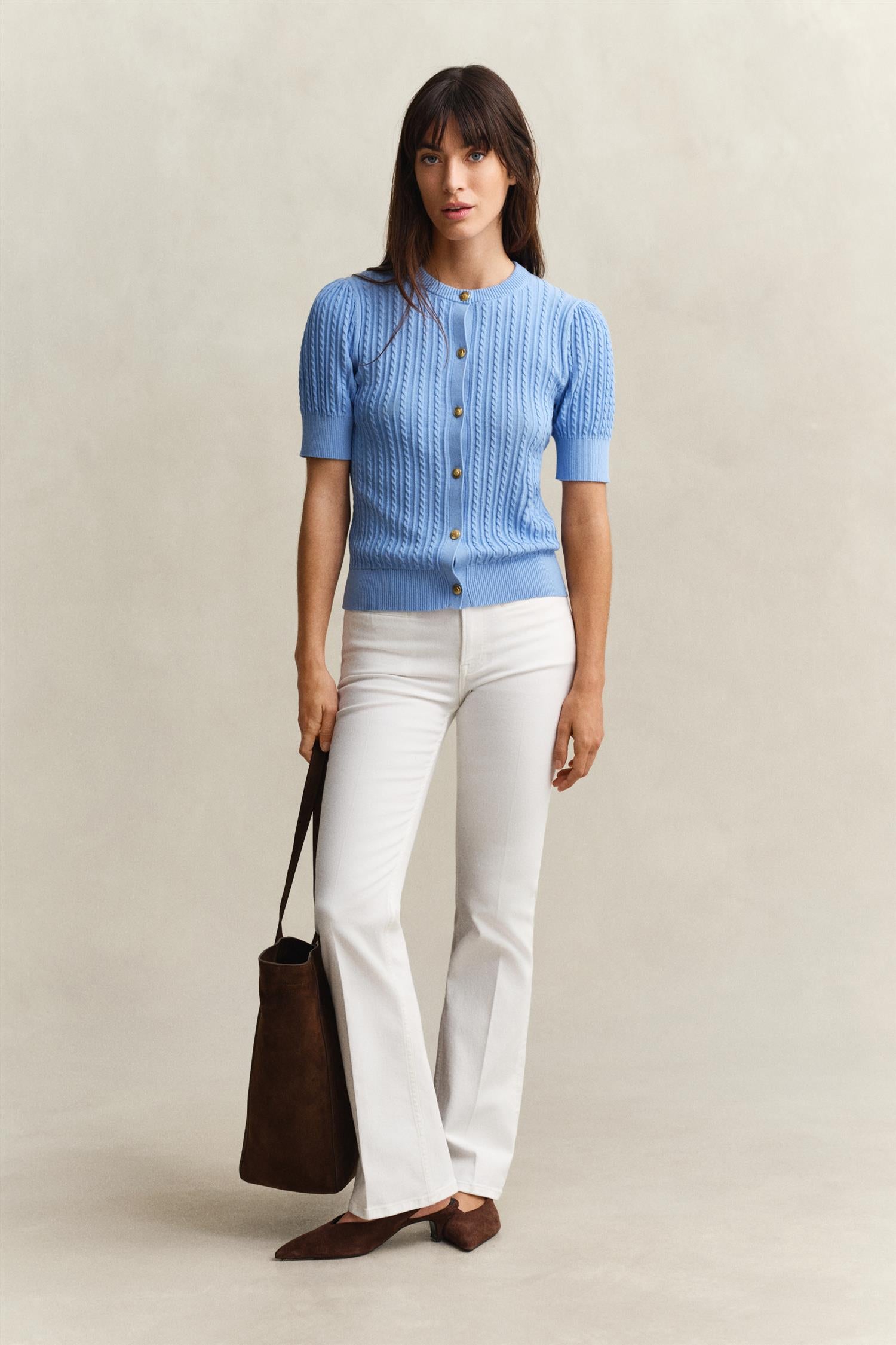 Cotton Cable Ss Cardigan