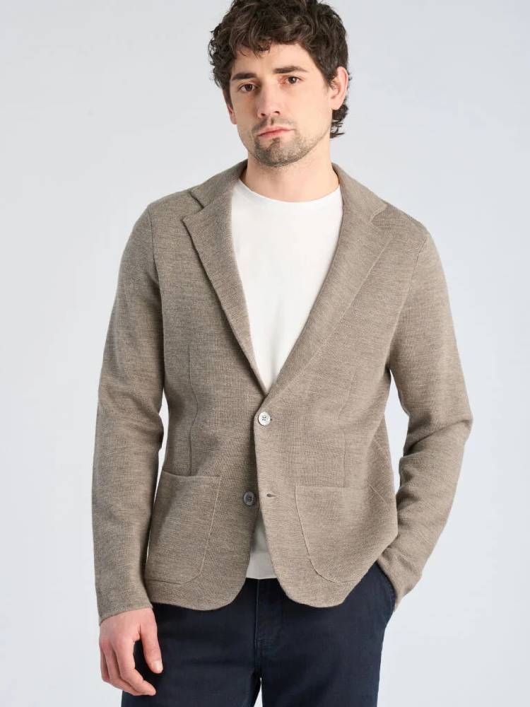 1927: Merino Blend Knitted Blazer