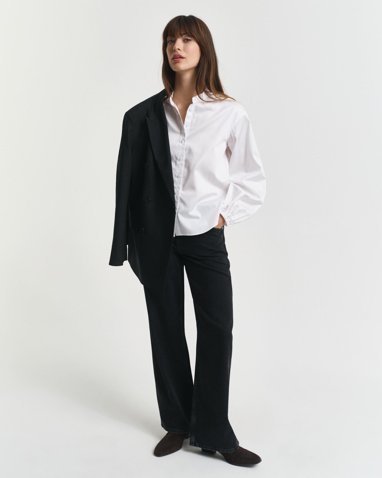REG COTTON SATIN BLOUSE