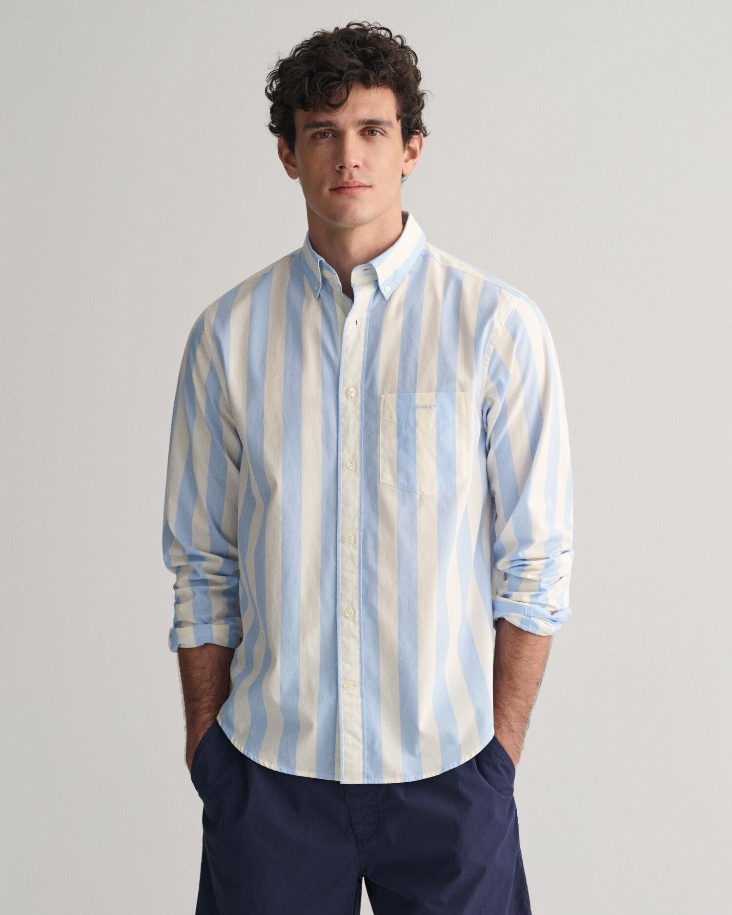 REG POPLIN PARASOL STRIPE SHIRT