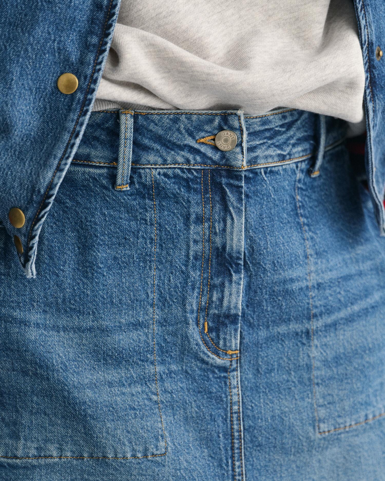 DENIM SLIT SKIRT
