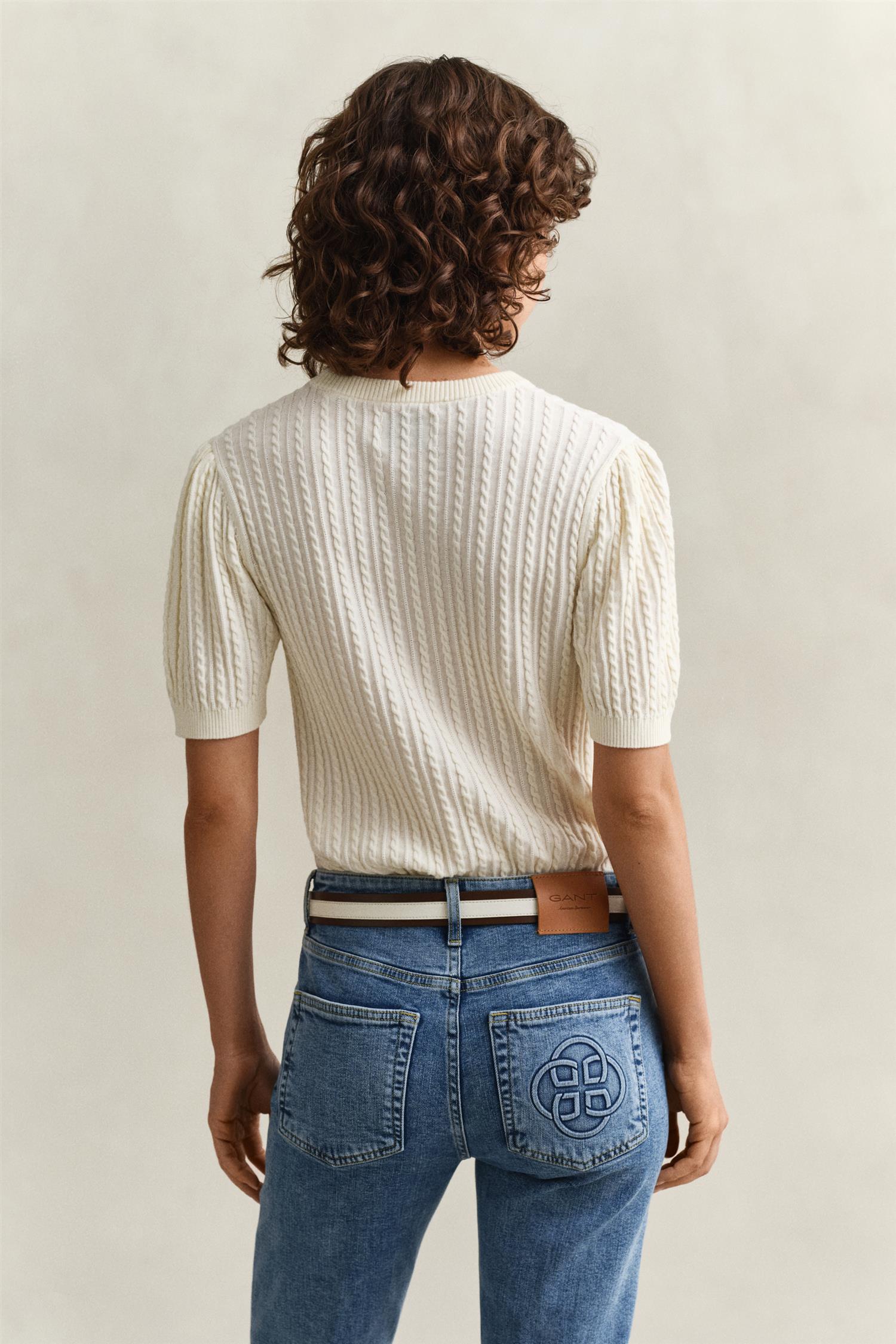 Cotton Cable C-Neck Ss