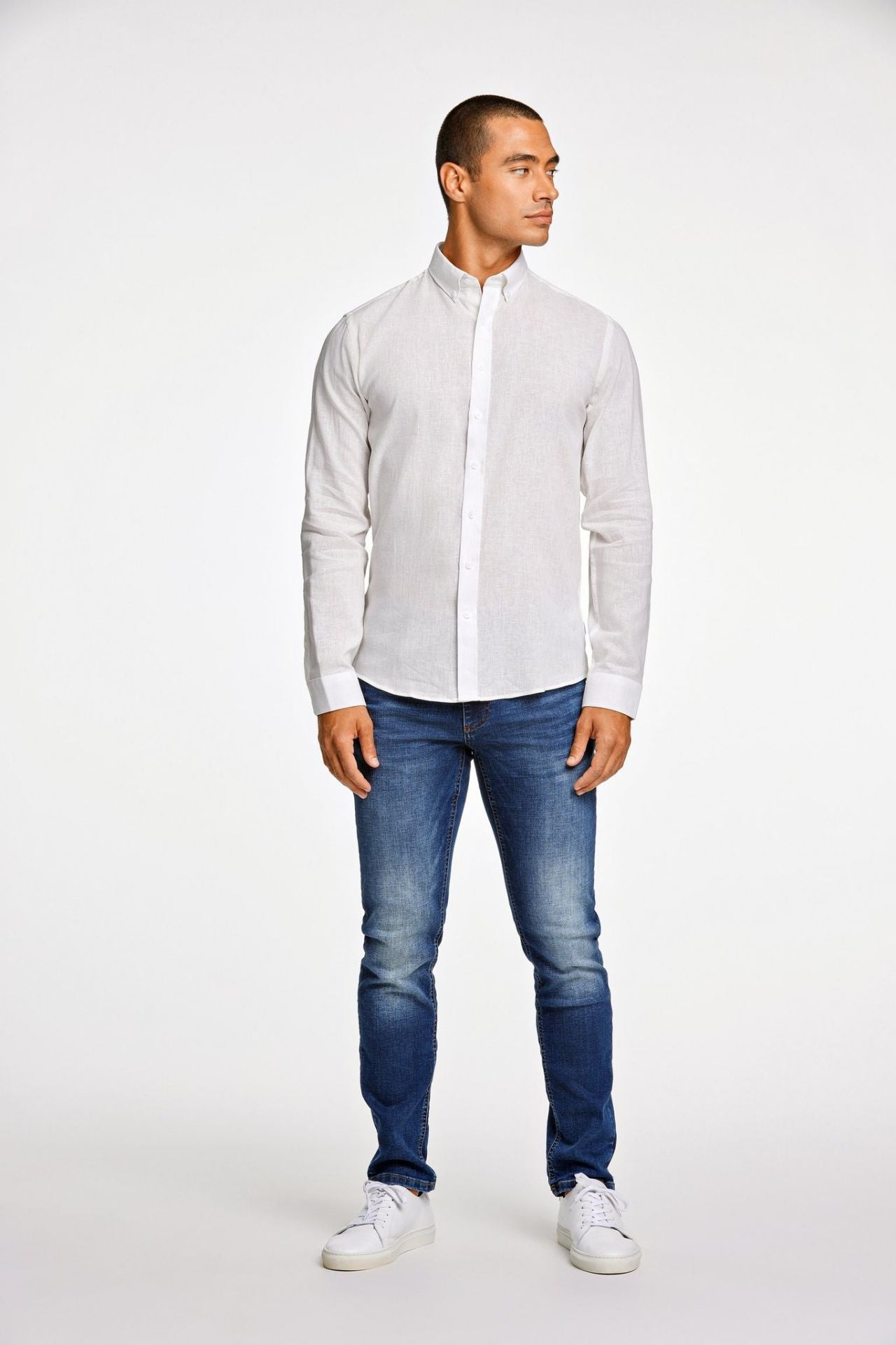 Linen/cotton shirt L/S
