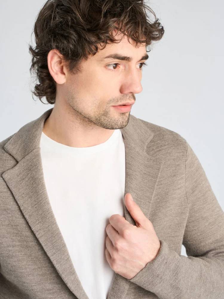1927: Merino Blend Knitted Blazer