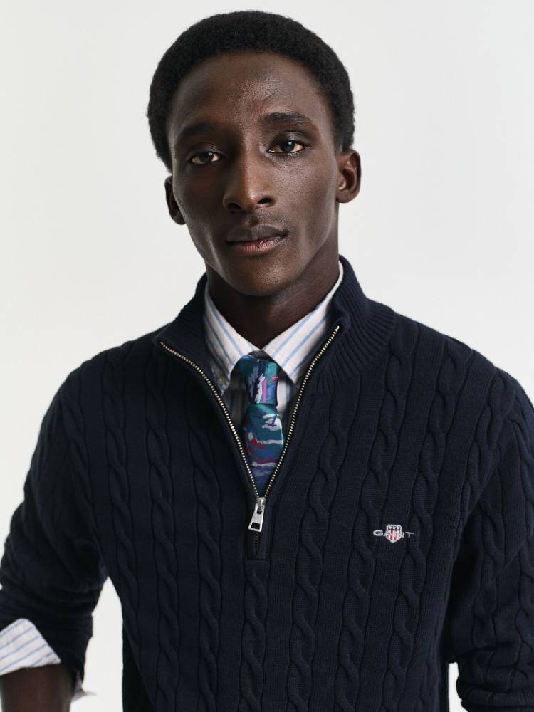 Cotton Cable Half Zip