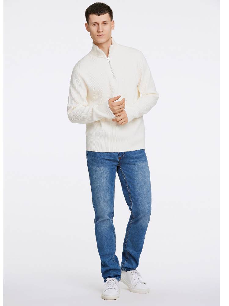 Half zip rib knit