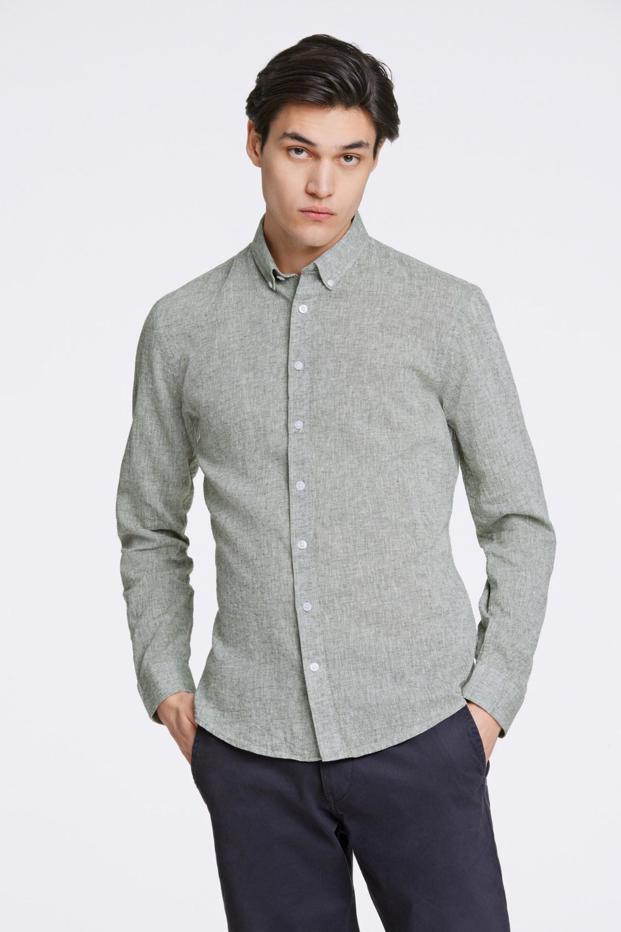 Linen/cotton shirt L/S