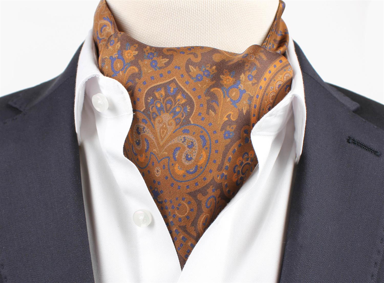 Manzini 100% silk printed silk Ascot