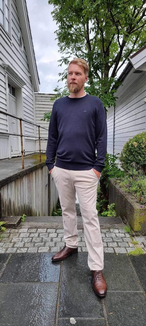 Melange round neck knit