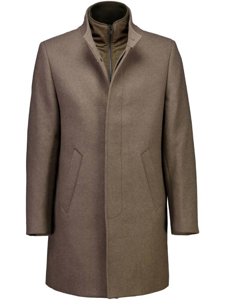 Detachable collar wool coat