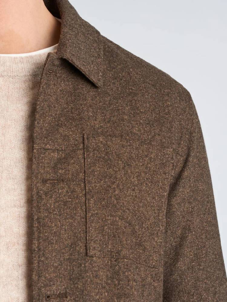 Flannel Wool Blend Cropped Length O