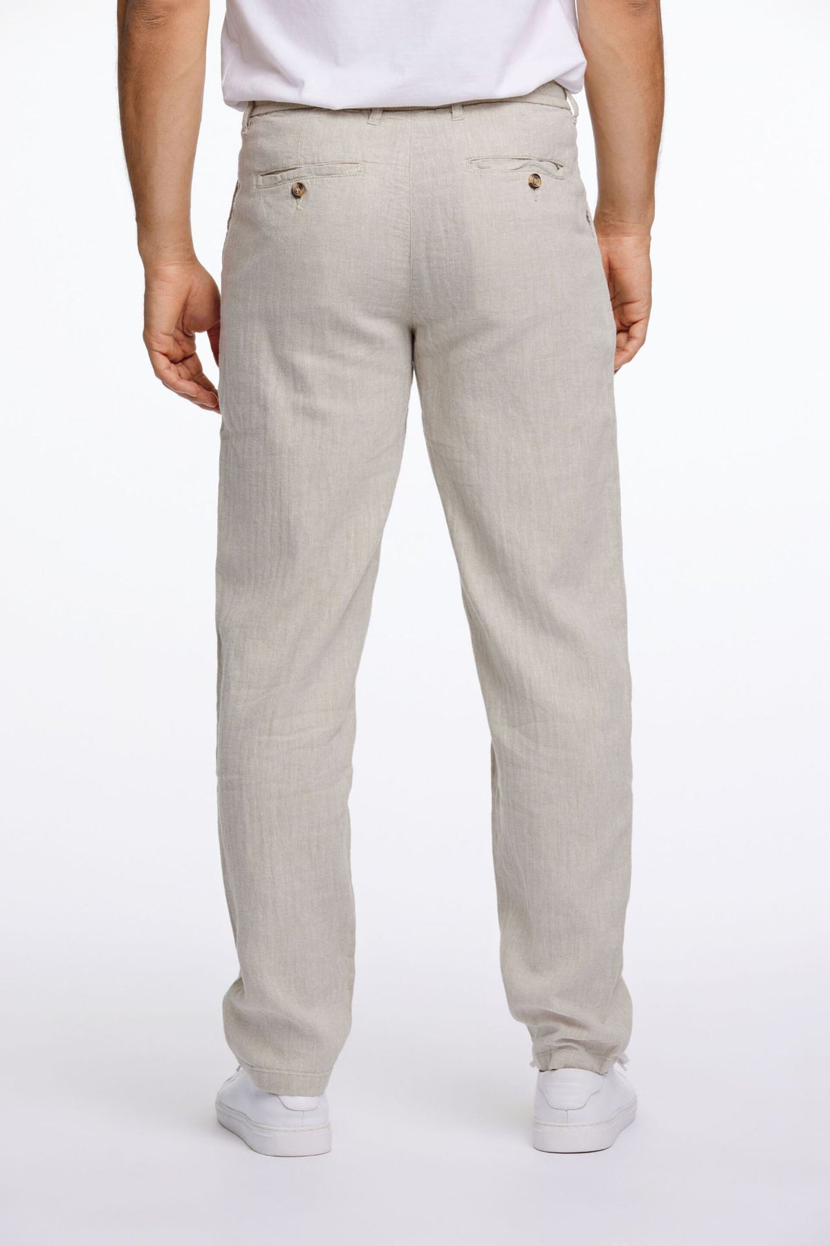 Linen blend herringbone pants