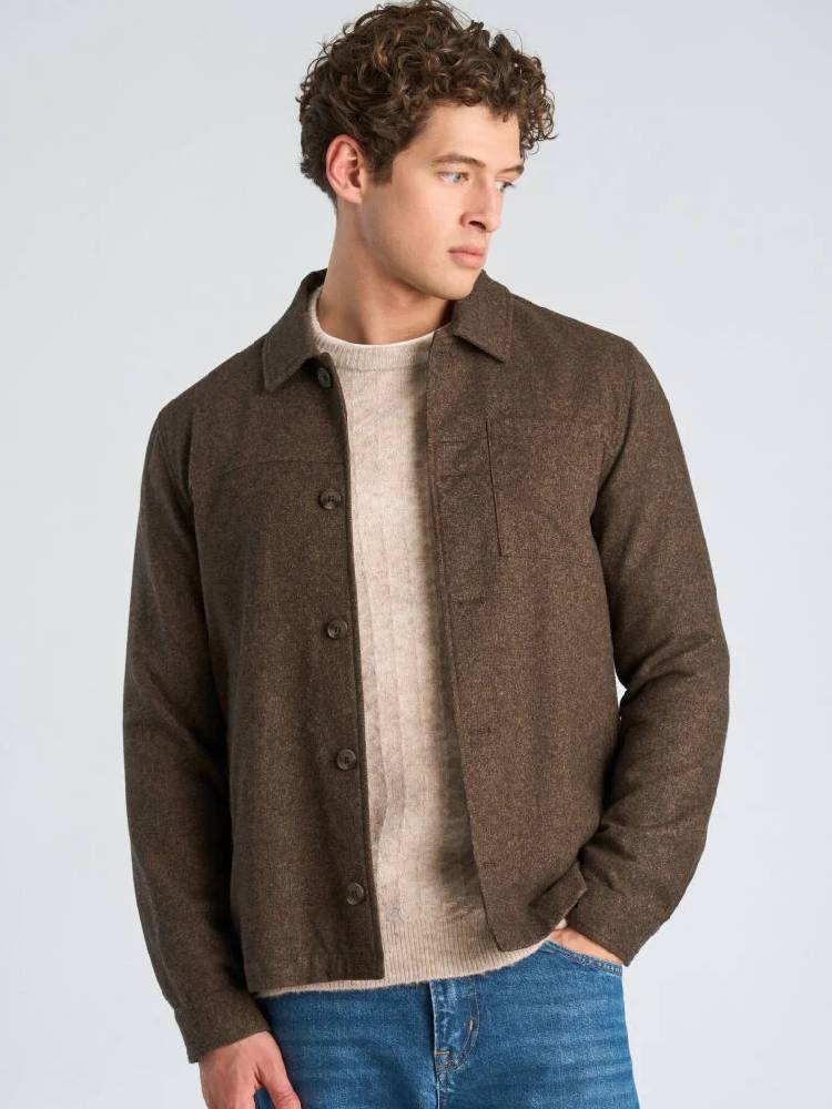 Flannel Wool Blend Cropped Length O