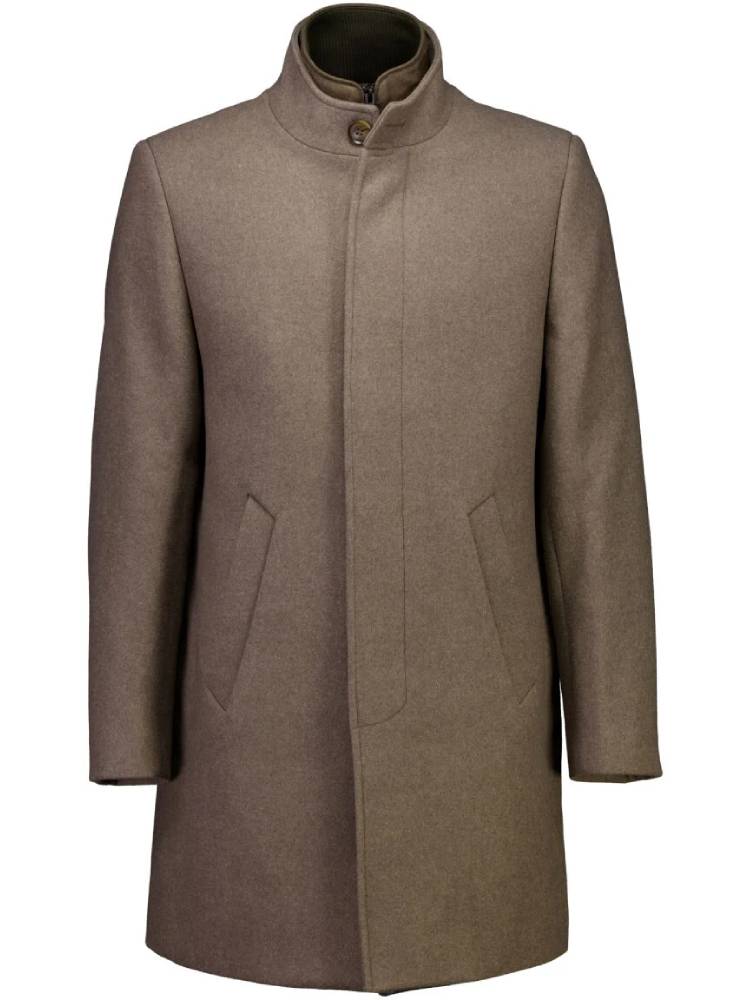 Detachable collar wool coat