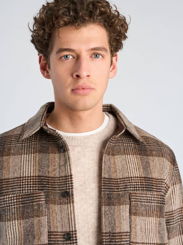 Brushed check overshirt
