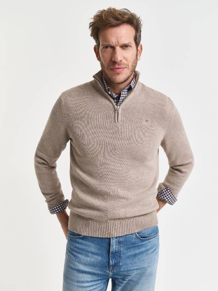 Casual Cotton Half Zip