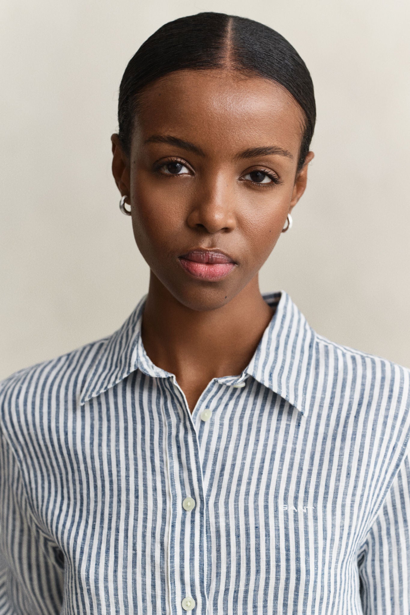 Reg Striped Linen Ls Shirt