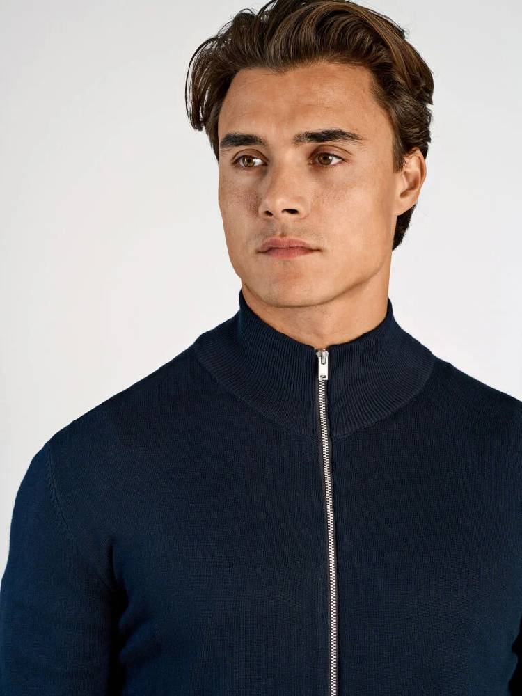 Ecovero L/S zip cardigan
