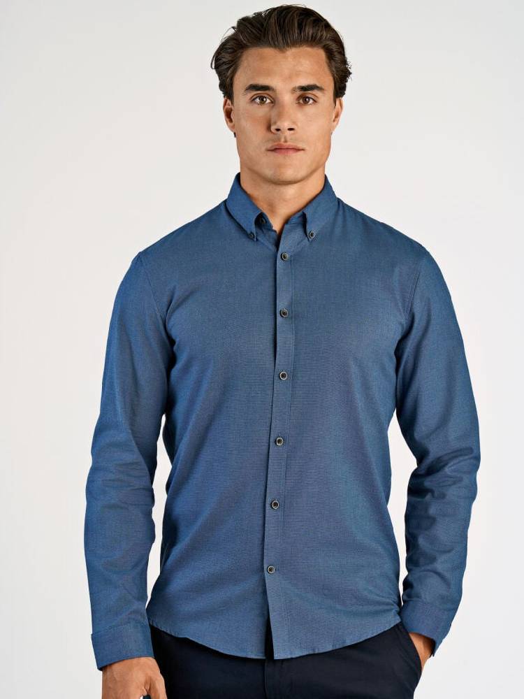 Mouliné stretch shirt L/S