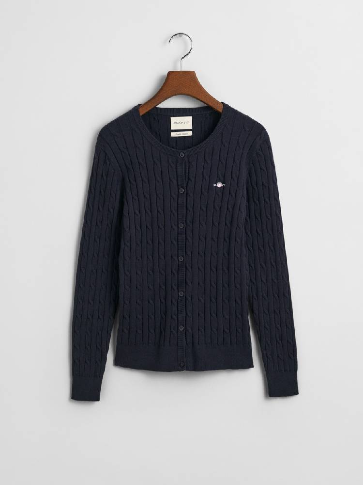 Stretch Cotton Cable Cardigan