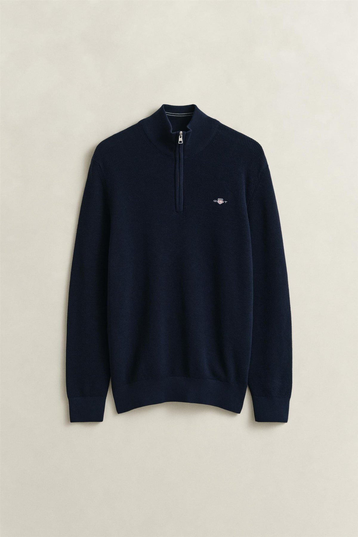 Micro Textured Cotton Half Zip