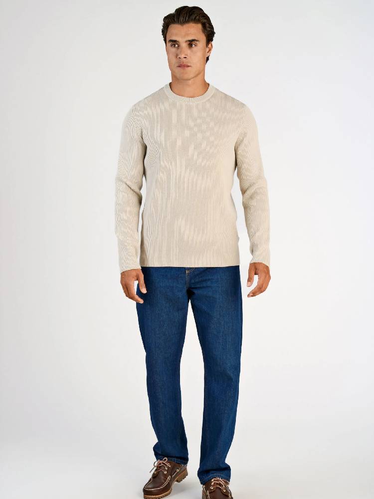 Rib knitted o-neck knit