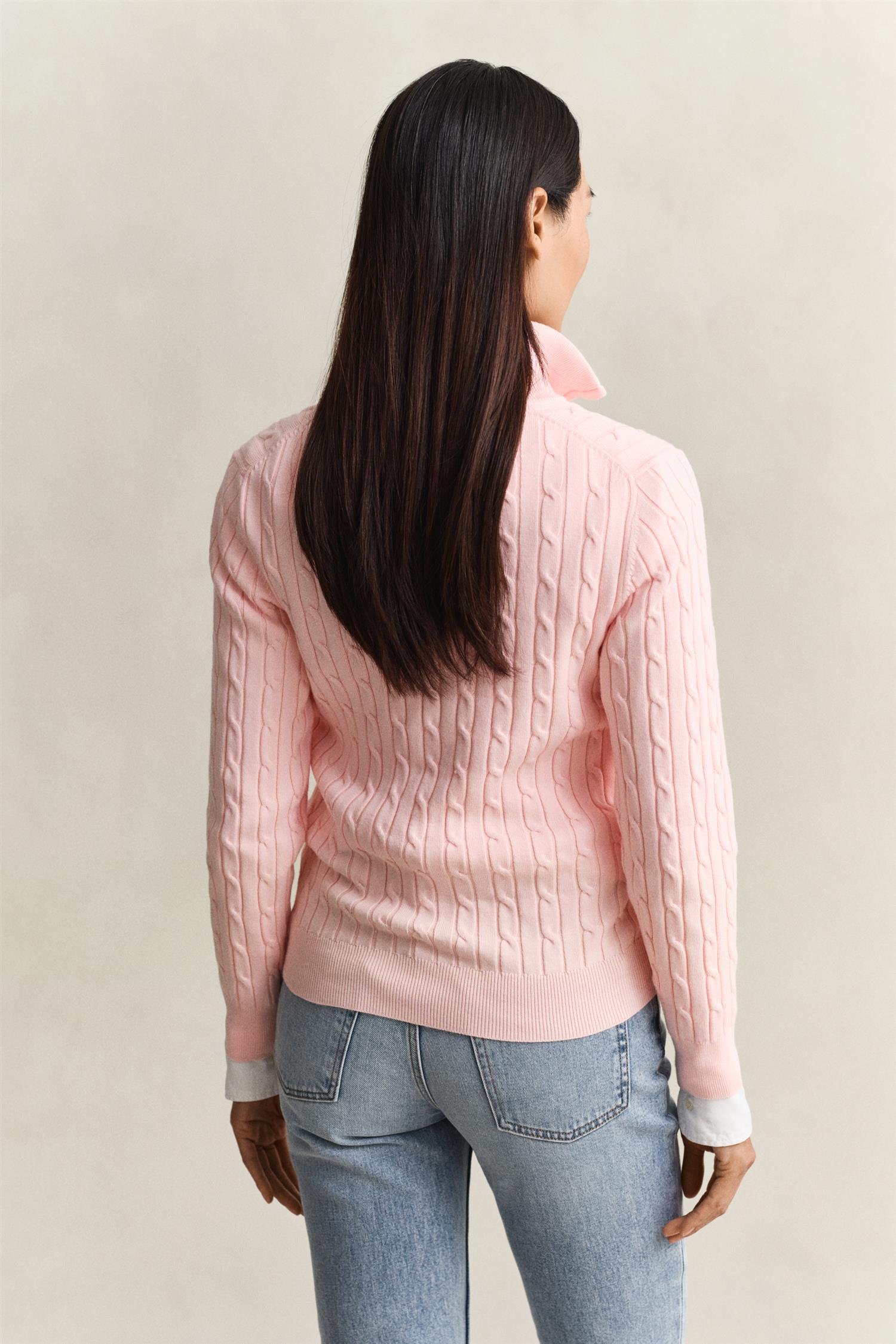 Stretch Cotton Cable Half-Zip