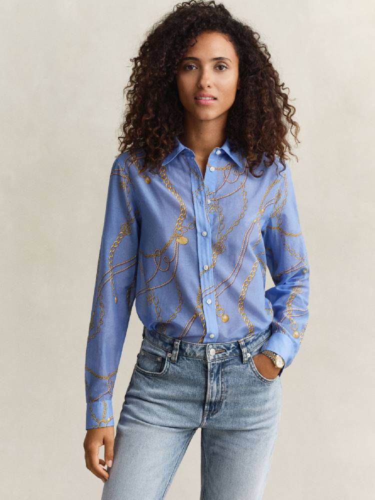 Reg Printed Ctn Silk Ls Shirt