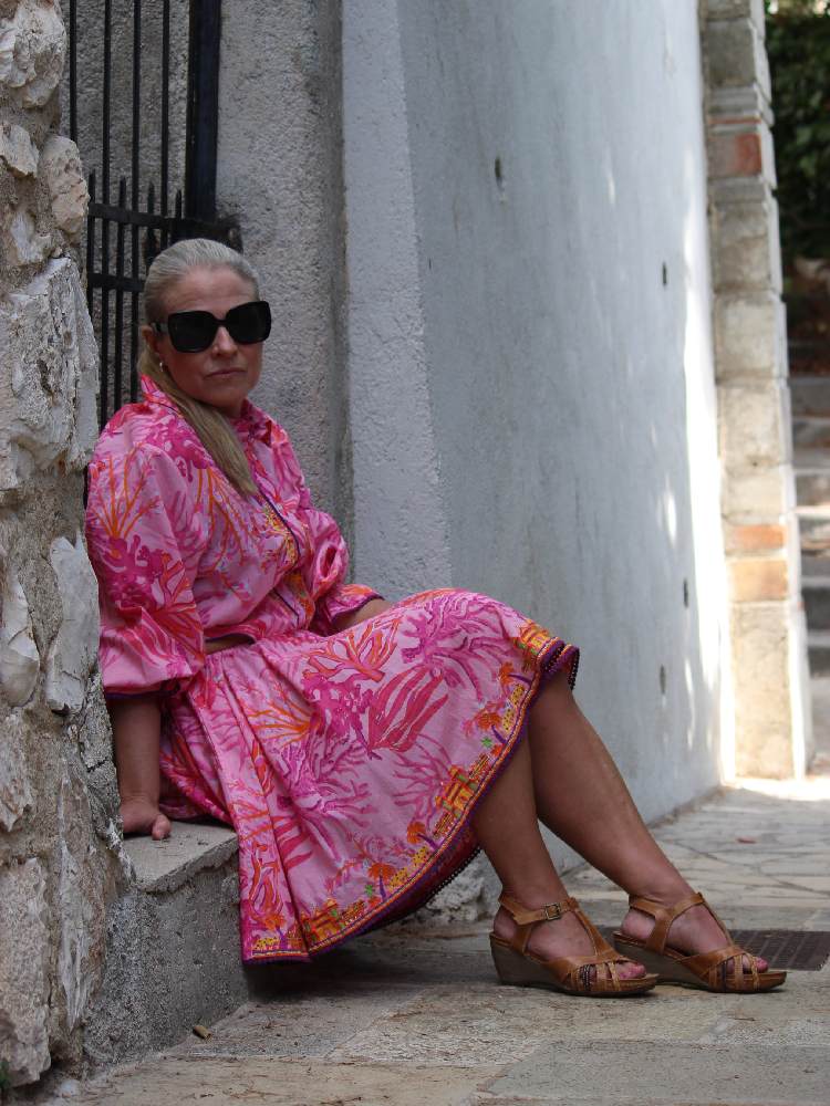 Rosa Orange Coral Dress, Cut Out