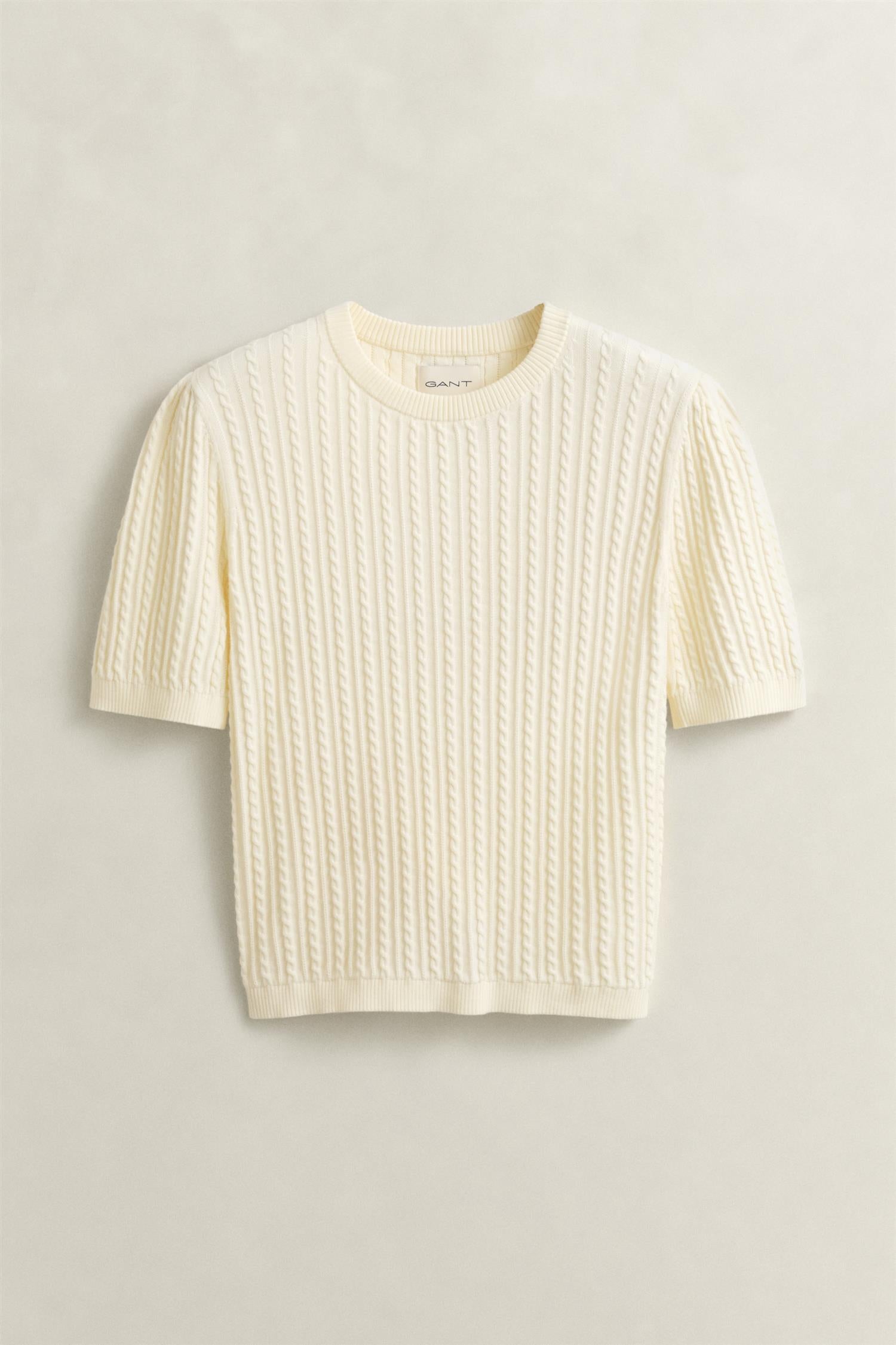 Cotton Cable C-Neck Ss