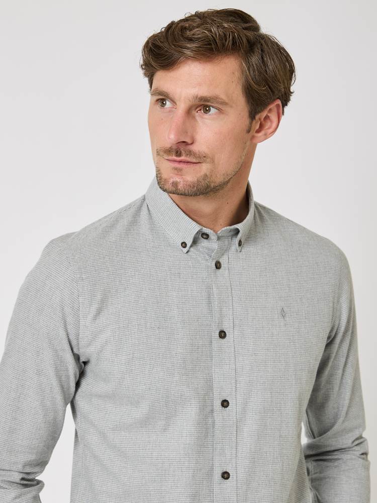 Flanell houndstooth skjorte