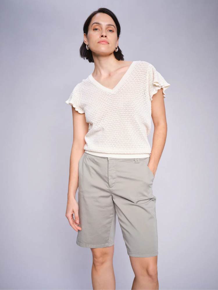 MMGanna Pattern V-neck Knit