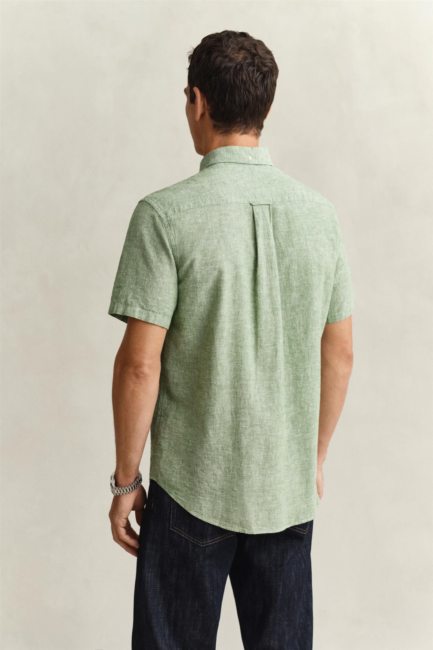 Reg Cotton Linen Ss Shirt