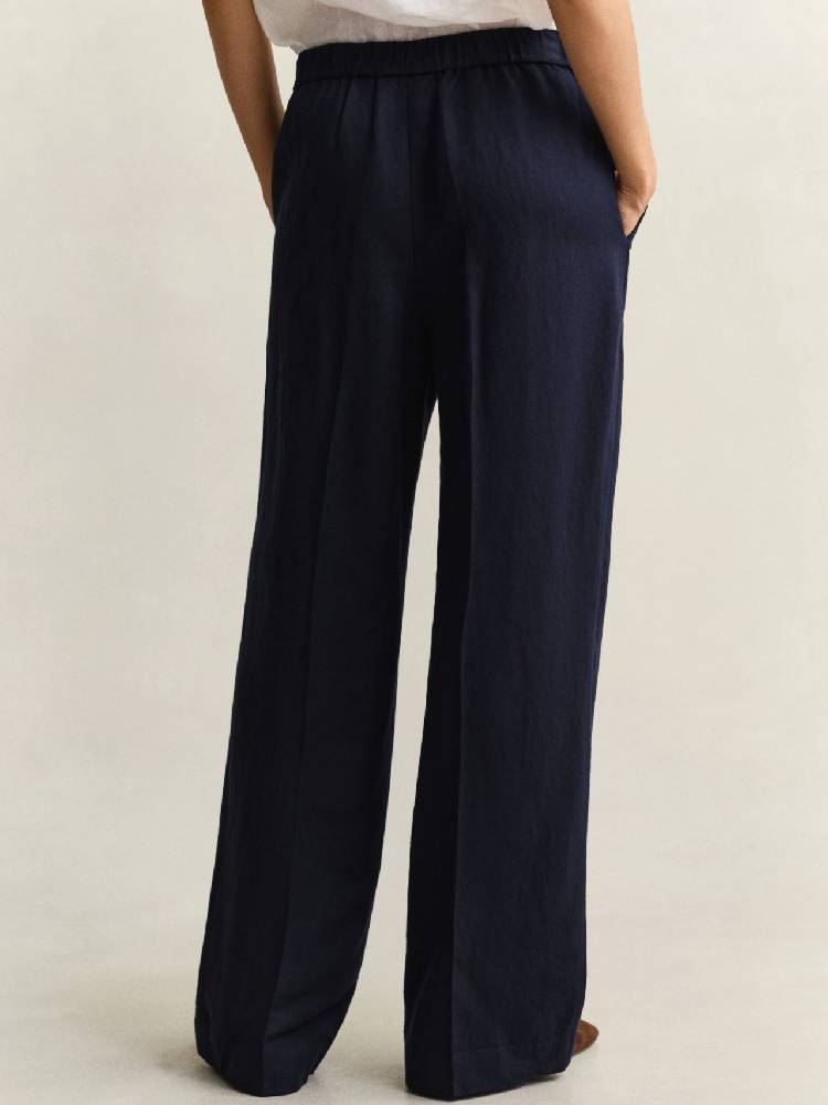 Linen Blend Pull On Pants