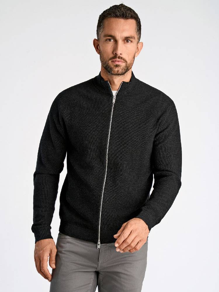 100% merino zip through knit