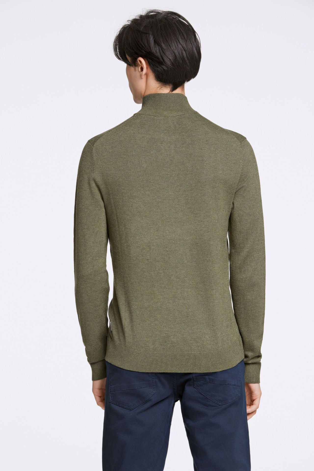 Half zip mélange knit