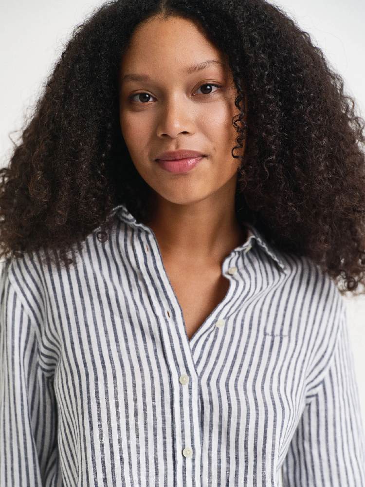 REG LINEN STRIPED SHIRT