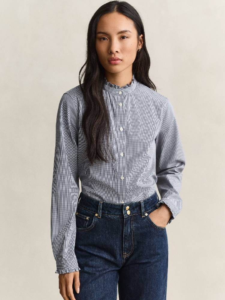Reg Classic Poplin Frill Blouse