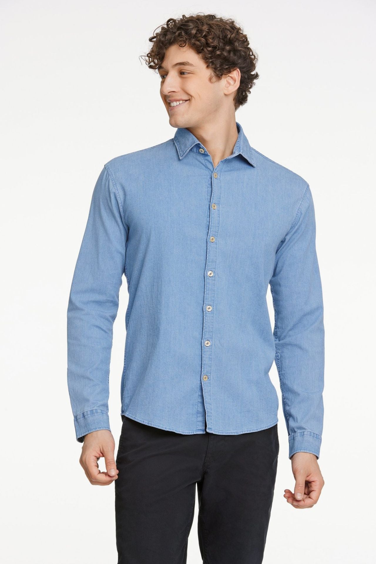 Soft indigo stretch shirt L/S