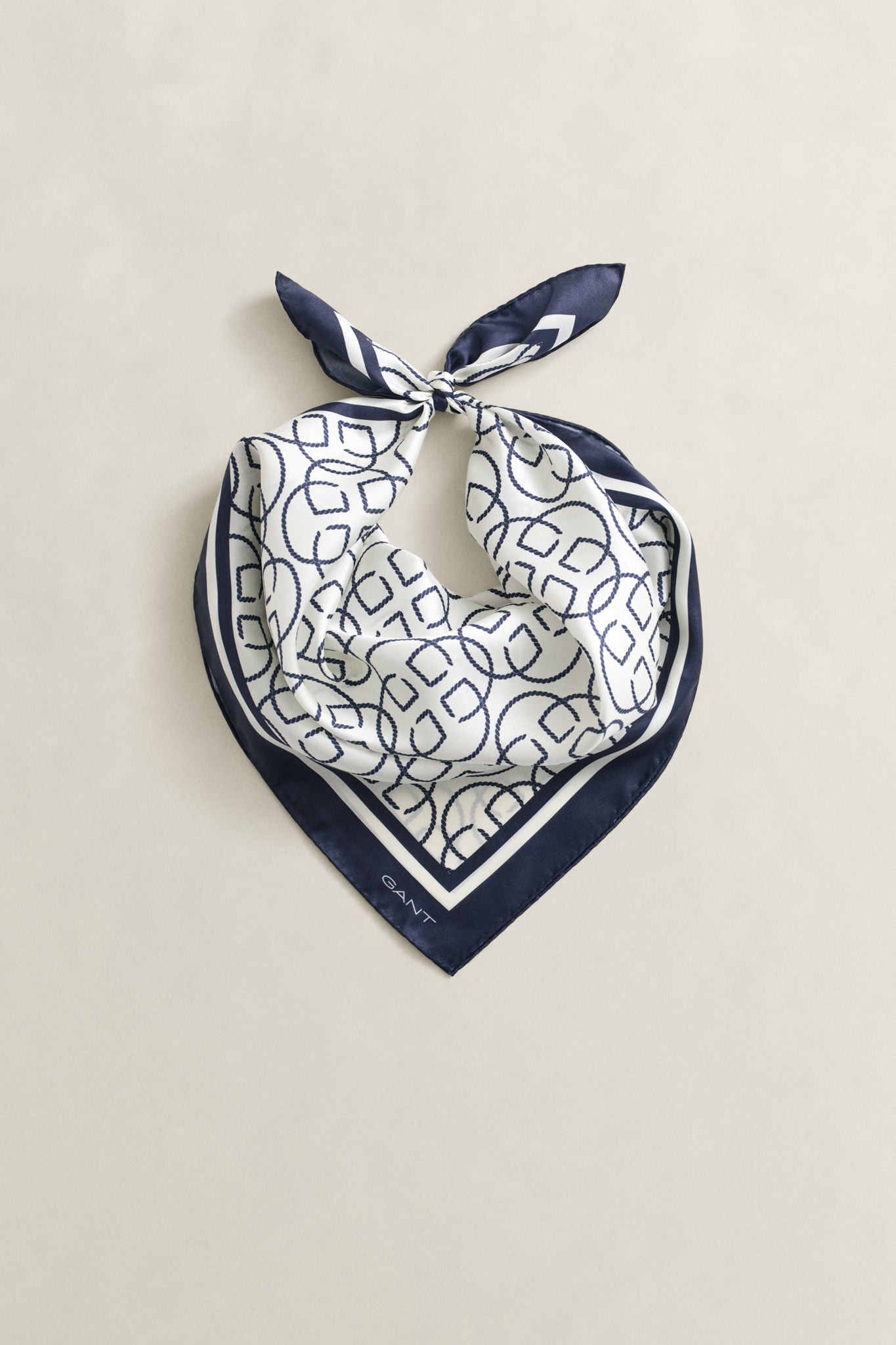 Monogram Print Silk Scarf
