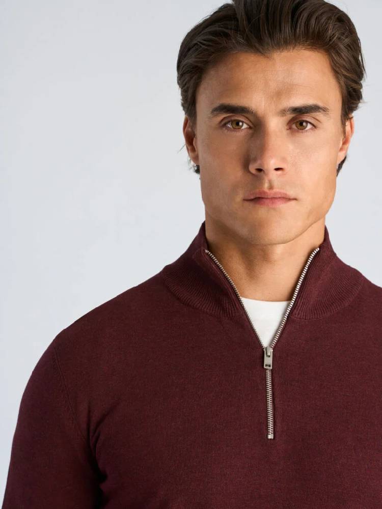 Soft Viscose Blend Half Zip Sweater