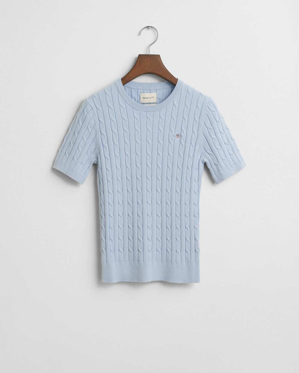 STRETCH COTTON CABLE SS C-NECK