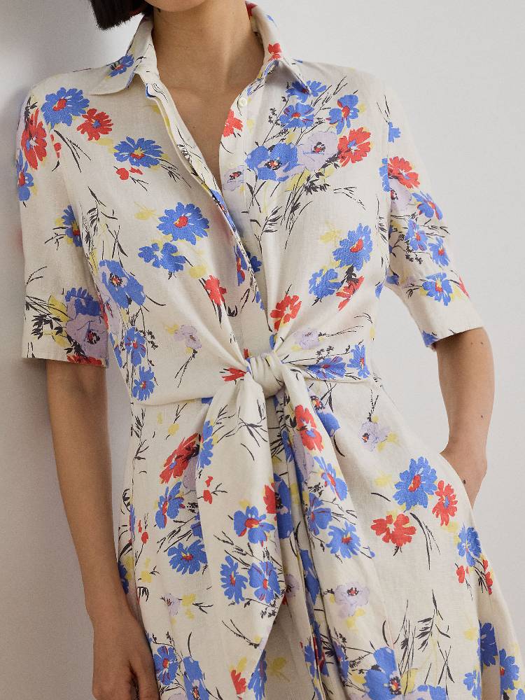 WOVEN-SHIRT DRESS-DRESSES