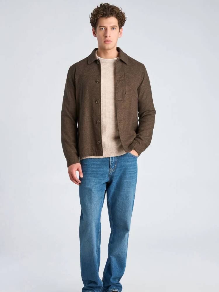 Flannel Wool Blend Cropped Length O