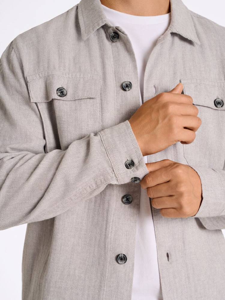 Linen blend overshirt L/S